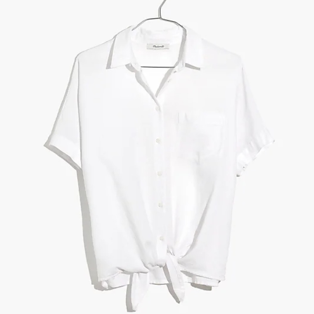 Madewell Short-Sleeve Tie-Front Shirt - Picture 2 of 6